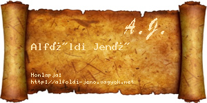 Alföldi Jenő névjegykártya