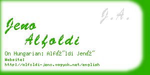 jeno alfoldi business card